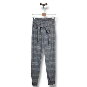 Windsor Plaid Tie Waist Pants M